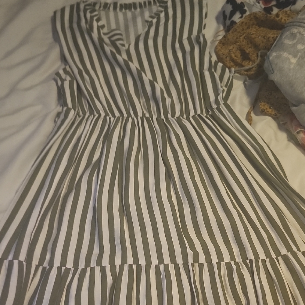 Target Green and White Strapless Dress
